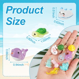 FOIMAS Mini Ocean Figurines,36pcs Tiny Resin Trinkets for Kids Fish Tank Decorations Birthday Party Favor Garden Fairy Accessory