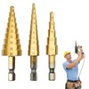 3 PCS Drill Bit Sets Step Drill Bit Step Cone