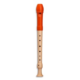 Mollenhauer 17314 Fipple Soprano Recorder, Digi, Orange, German Single Soprano Recorder (German)