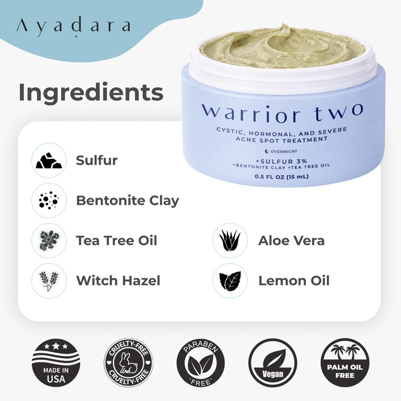 Cystic Acne Spot Cream Overnight Hormone for Acne-Prone Skin Sulfur