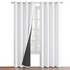 ChrisDowa White 100% Blackout Curtains for Bedroom with Black Liner,