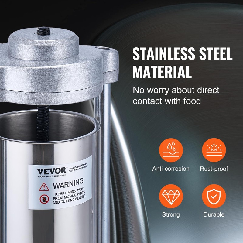 VEVOR Manual Sausage Stuffer, 2 L / 5 LBS Vertical