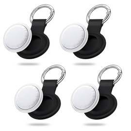 Spotelo Air Tag Bluetooth Tracker 4 Pack, Long-Lasting Battery Smart Tracker Works with Apple Find My (iOS Only), Comes with 4 Anti-Scratch Silicone Holders, Item Finder for Luggage, Key, Backpack