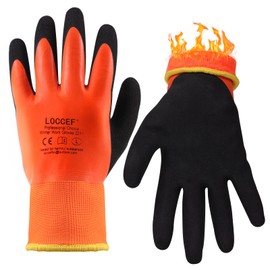 LOCCEF 2 Pairs 100% Waterproof Winter Gloves,Winter Work Gloves Thermal Liner Grip Coating Warm,Thermal Insulated,Super Grip