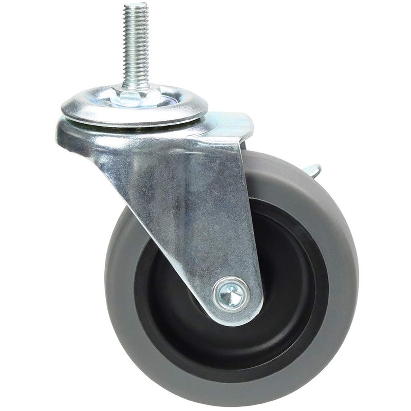 YEEMIGO 3 Inch Stem Caster Wheels with Locking Brake，Soft Rubber