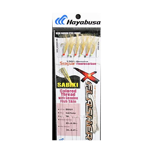 Hayabusa EX121-14 Gold Flasher 6-Hook Sabiki Rig
