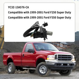 GLOCRORET 4 & 7 Pin Trailer Tow Wiring Harness Plug Assembly Compatible with 1999-2001 Ford F250 F350 Super Duty, Replace YC3Z-13A576-CA