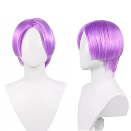abouder Light Purple Wig Undercut Parted in the Middle Men Short Straight Synthetic Anime Character Cosplay Halloween Costume Wigs