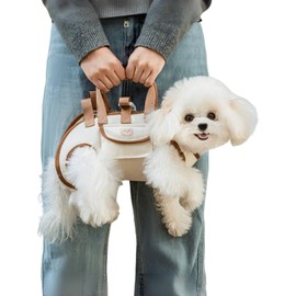 Portable Breathable Pet Carrier Sling & Backpack for Dogs & Cats, Adjustable Full-Body Harness with Traction Leash, Crossbody & Car-Friendly (Small)
