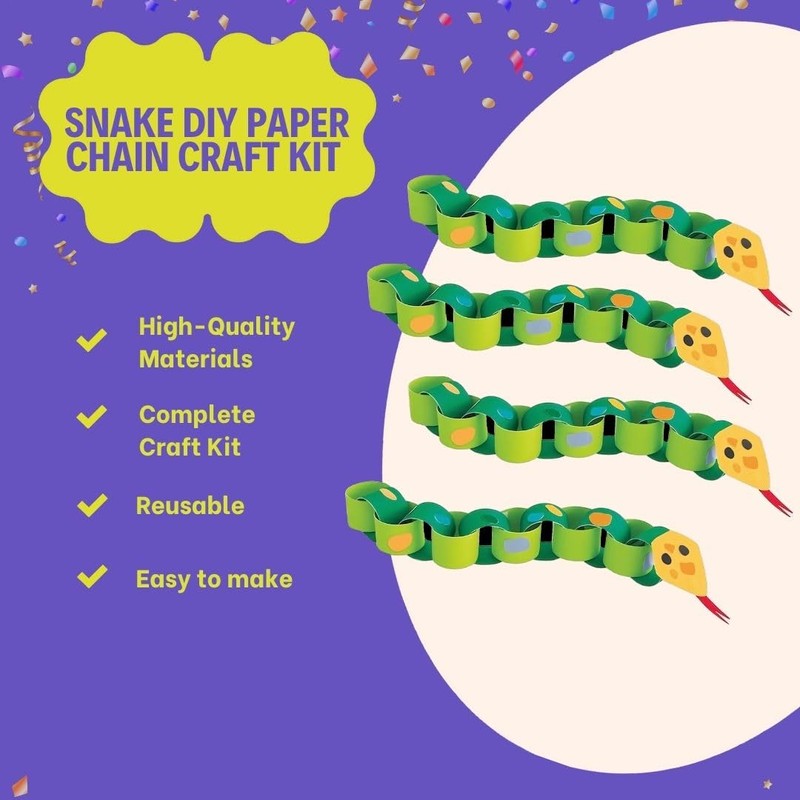 Unique Snake DIY Paper Chain Craft Kit (Pack of 4)