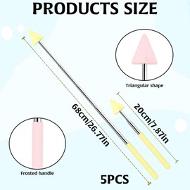 5Pcs Teacher Pointer Stick, Telescopic Adjustment School Supplies Pointer Stick for Classroom Triangle Pointers for Classroom, Suitable for School Teacher Supplies Retractable Stick(Macaron Colors)