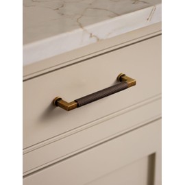 JIASENBAO 5 Pack Antique Brass Cabinet Pulls 5" Hole Center Knurled Vintage Drawer Pulls Bathroom Dresser Handles Hardware Square Zinc Alloy