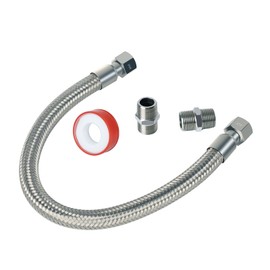 Industrial Grade Compressor Jumper Hose 1/2" NPT Male x 40" Length,Stainless Steel Air Hose with Both Sides 360°Swivel Fittings,450 PSI&750°F High Temp & Pressure Resistance for Compressed Air Systems