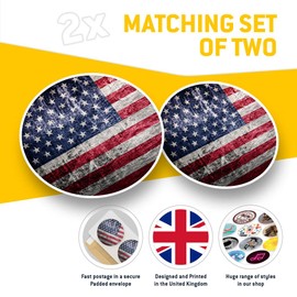 Vinyl Stickers (Set of 2) 15cm - Rustic USA Flag America Laptop Tablet Luggage Scrapbook #2244