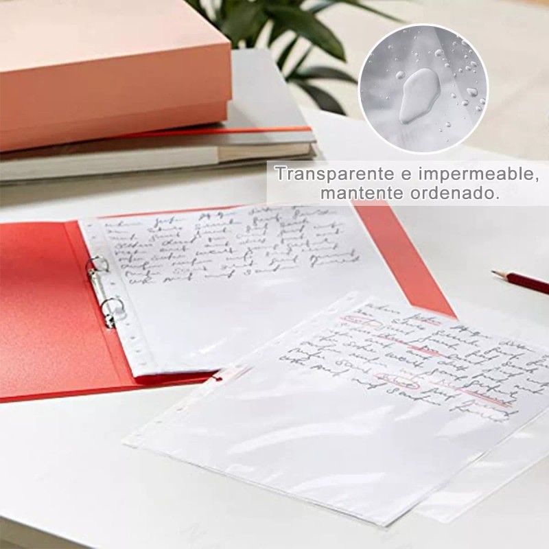 NAY Protectores De Hojas Para Carpeta Traslúcidos 200 Piezas
