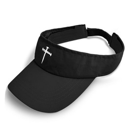 Generic Cross Nails Caps Sun Visor Hat for Adult Running Cap Retro Visor, One Size-Medium, Allblack