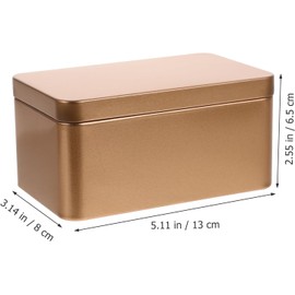 Cajas de Hojalata Rectangulares Grandes para Dulces y Té, Set de 4 Piezas 13x8x6.4 Cm, Colores Dorado y Rosa Oro Mate, Caja de Almacenamiento con Tapa Sellada para Cocina