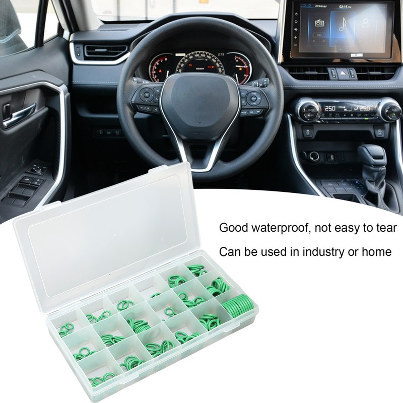225pcs Car Air Conditioner Seal Ring Kit 18‑Compartment AC O