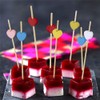 Minisland Blue Heart Skewers for Appetizers Fruit Kabobs Long Bamboo