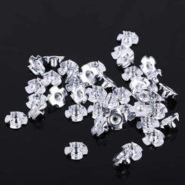 xuuyuu Nail Nut T Nut Four Prong Nut Furniture T Nut M8 Nut T Nut with Tea Nut Claws Nut Nut Nut with Nails Zinc Plated Carbon Steel Heat Resistant Corrosion Resistant High Hardness Table Silver Tone