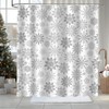 AIBIIN Winter Snowflake Shower Curtain Gray White Snow Pattern Bath