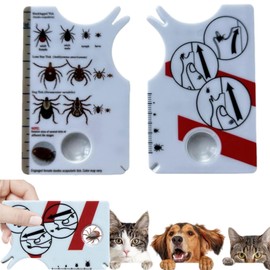 Ti/ck Card for Humans,Ti/ck Cards with Magnifying Glass,Ti/ck Card With Scale,Magnifying Glass Ti/ck Scale Card,Tic/k Remover for Dogs and Cats,Allows Easy Removal of Ti/ck,Portable Ti/ck Remover Tool
