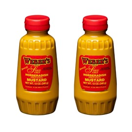 Buffalo's Own Weber's Brand Premium Horseradish Mustard Squeeze Bottle - 12oz (2-pack) | Bold Flavor & Easy Dispensing | All-Natural, Vegan, Gluten-Free
