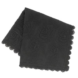 [ANNA SUI] Anna Sui 001199-0001-03 Lace Handkerchief, Rose Embroidery, Black, Black
