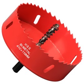 Hole Saw 110 mm, Bi-Metal Cutting Depth HSS M 42 Hole Cutter for Cutting Wood, Plastic, Drywall, Plasterboard and Soft Metal Sheet