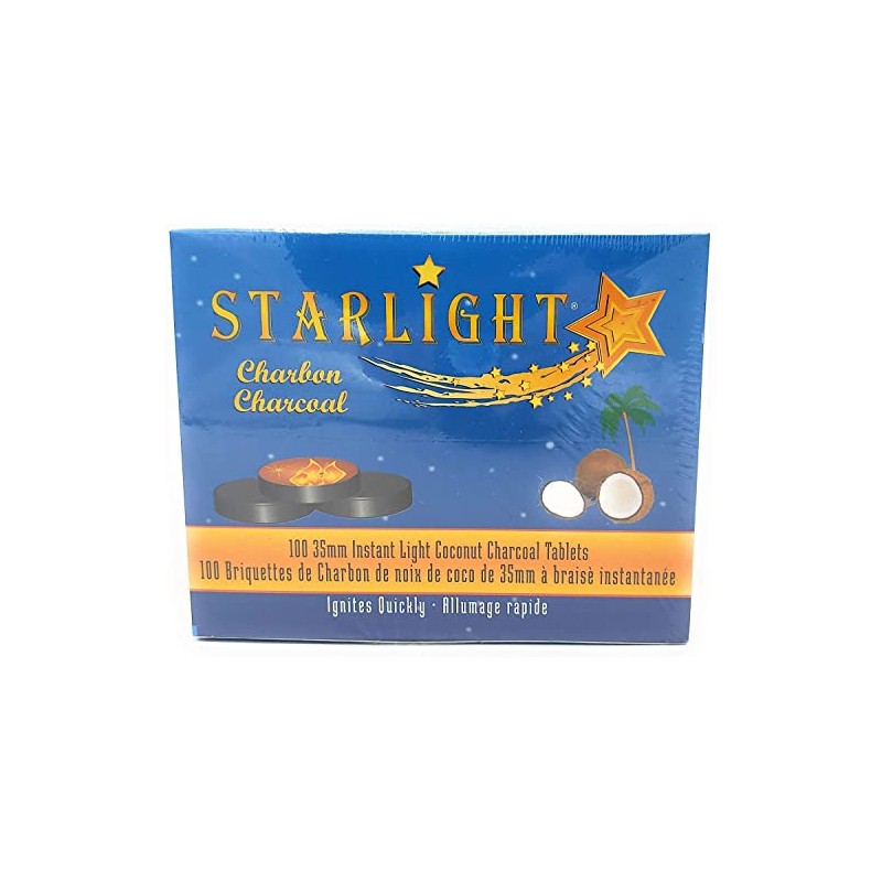 3 Roll 30 Pcs 35MM Starlight Coconut Shell Charcoal Instant