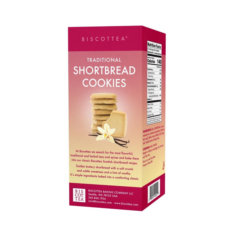 BISCOTTEA All-Natural Traditional Shortbread Cookies – Gourmet Buttery Biscuits Infused