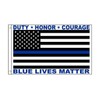Noveltees BLUE LIVES MATTER police HONOR DUTY COURAGE 3 X