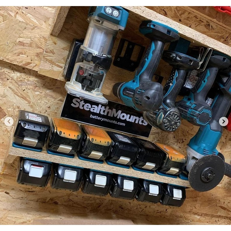 StealthMounts Battery Holder Compatible with Makita 18V (8 Pack) -