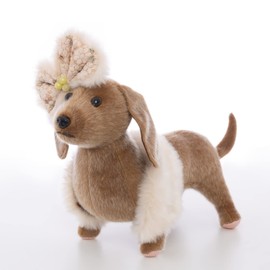 CU-MATE 13 Inch Dachshund Plush Dog Cuddly Toys - Realistic Plush Toy Standing Puppy Gift for Boys Girls