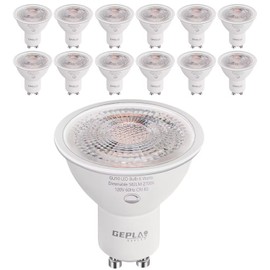 GEPLAD 12 Pack GU10 LED Bulb Dimmable 6W 582LM,50W Halogen Replacement, 38 Degree Spotlight 2700K Warm White for Kitchen, Range Hood, Living Room Track Lighting