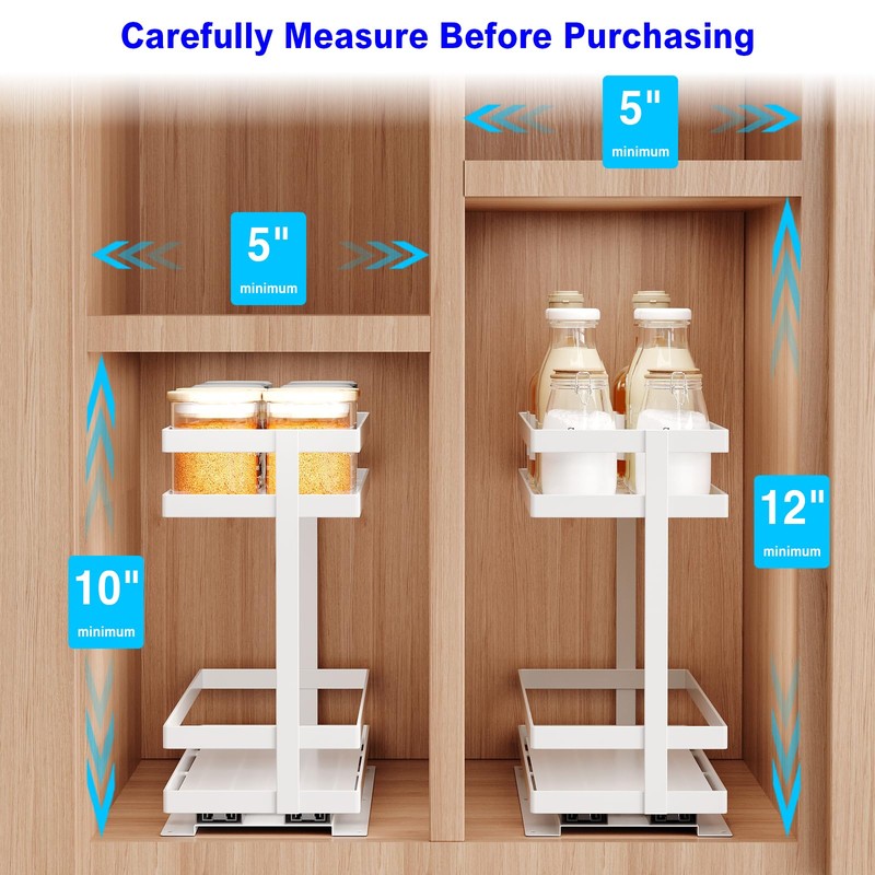 Mustorn 2 Pack Pull Out Spice Rack Organizer for Cabinet,