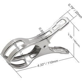 Generic Towel Clips: Jumbo Stainless Steel Metal Beach Towel Clips, Pool Cover Clamps, Beach Chair Clips, Metal Clothespins Stainless Steel Clothespin,Big Beach Chair Towel Clips (5 Pack,11CM)