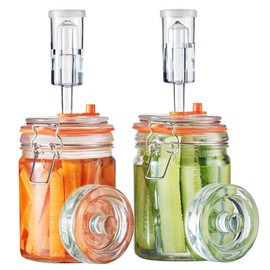 JILLMO Fermentation Jar, 700ml Fermenting Kit with Fermentation Weights and Airlocks, Pack of 2