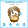 Thorness 3D Crystal Ball Night Light USB Lamp with Giraffe