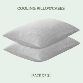 Elegant Comfort Premium Cooling Pillowcase Set for Hot Sleepers, 2-Piece Luxury Arc-Chill Pillowcases, Breathable Soft and Durable, Cold Reversible Pillow Covers for Hair and Skin, King, Silver Gray