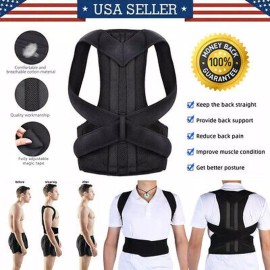 Unbranded Corrector de Postura de Espalda Para Mujer y Hombre - Ajustable Comodo Correcto - Black, XXXL