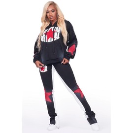 Kaliyah Black Super Stacked Trackset - Size: M, Color: Black