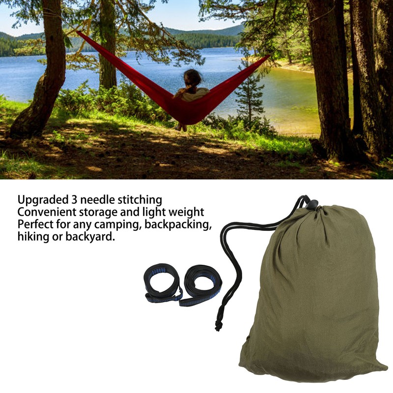 Double Hammock Lengthened Nylon 2 Person Hammock for Camping Backpacking
