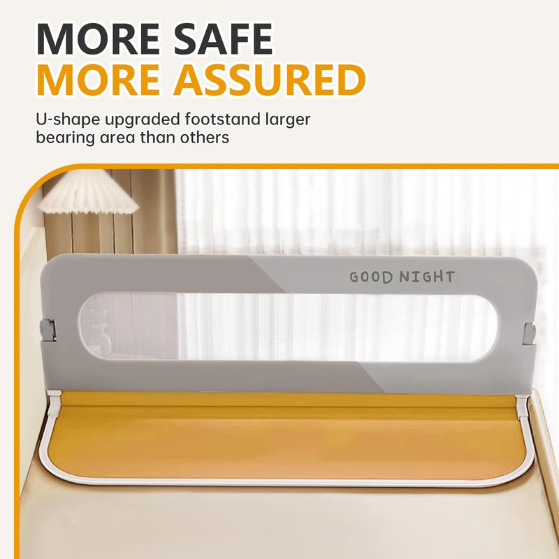 strenkitech Foldable Toddler Bed Rails - Kids Guard Bumper for