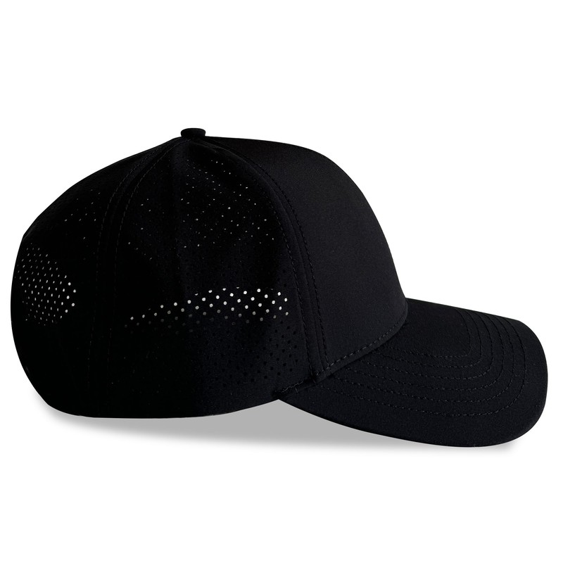 Performance Vented Workout Hat - Unbranded, Minimalist Style Black