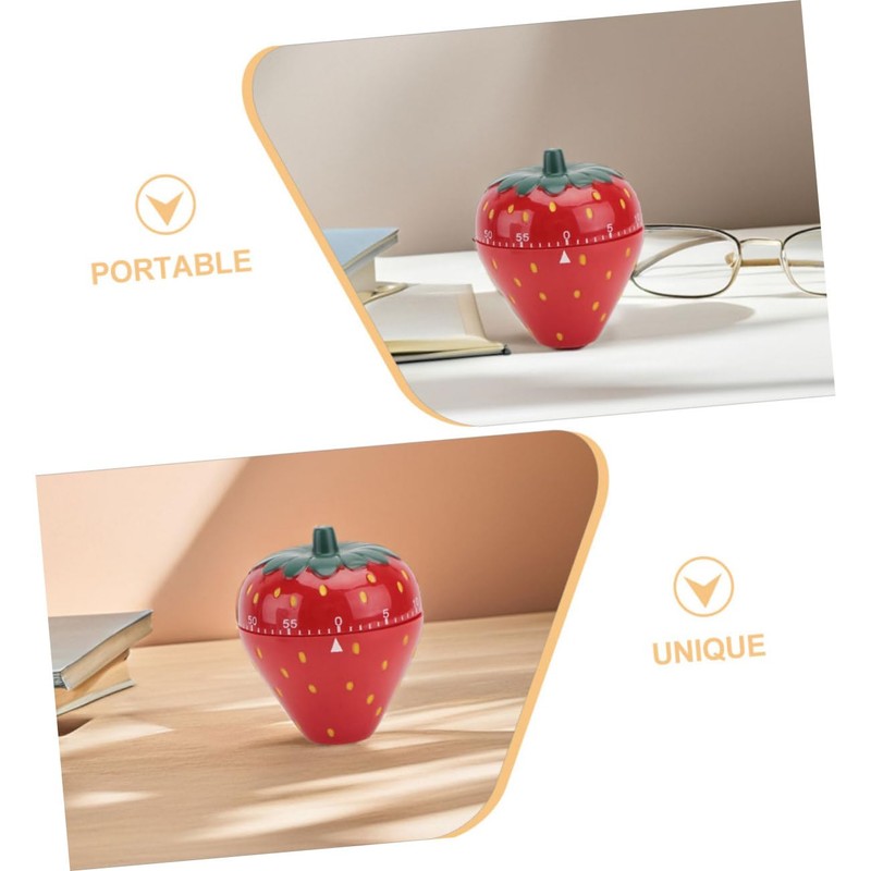 LIFKOME Strawberry Shape Mechanical Timer Manual Countdown for Kitchen Cooking
