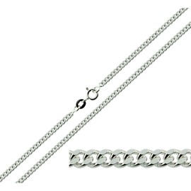CJoL - Solid 925 Sterling Silver 20" (51cm) 2.5mm Wide Diamond Cut Curb Chain In Gift Box - 7.7g