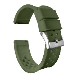 BARTON WATCH BANDS, 18mm Army Green - Tropical-Style 2 Watch Bands - Quick Release - Choose Strap Color & Width