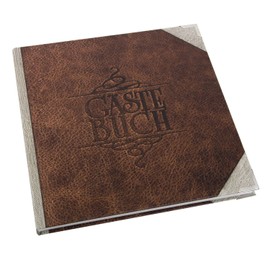 Logbuch-Verlag Guest Book Square Brown Leather Look 21 x 21 cm – Vintage Nostalgia Book for Entering Guests – Blank