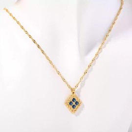 Birthstone Necklaces for Women, 925 Sterling Silver CZ Pendant to Daughter 14k Plated Gold Dainty Created Diamond Pendant Necklace 12 Months Birthday Christmas Jewellery Gift for Her Wife Mom (December)